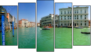 Venice. Grand Canal (panorama). - Five-piece canvas print, Pentaptych