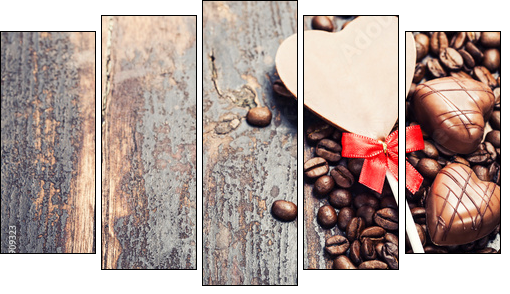 Coffee and chocolate - Five-piece canvas print, Pentaptych