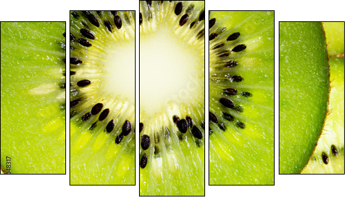 Close up of a healthy kiwi fruit - Five-piece canvas print, Pentaptych