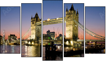 Tower Bridge Panorama - Five-piece canvas print, Pentaptych
