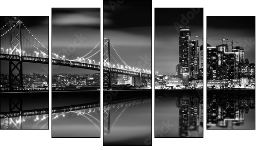 The San Francisco Bay - Five-piece canvas print, Pentaptych
