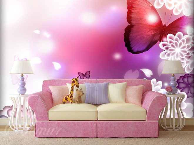 A-butterfly-story-girls-room-wallpapers-demur