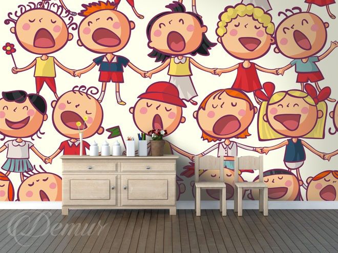 Singing-children-kindergarten-wallpapers-demur